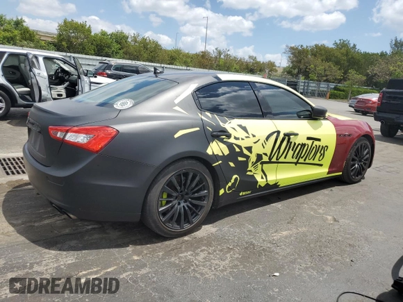 2015 Maserati Ghibli with VIN ZAM57XSA2F1143336, listed as a Copart auction lot 55181835 with Not Provided miles and Clean Title. Bid and sale history available at carsss.com. Image 3.