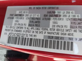 2016 Mazda CX-9 Touring z VIN JM3TCACY9G0122174, wystawiony jako IAAI lot #42613740 z przebiegiem 148 646 mil mil oraz . Historia ofert i sprzedaży dostępna na DreamBid. Obrazek 9.