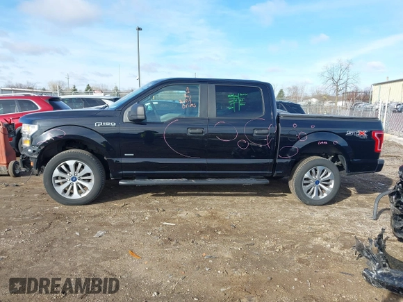2017 Ford F-150 XL with VIN 1FTEW1EP7HFB65004, listed as a IAAI auction lot 41876164 with 105,487 mi miles. Bid and sale history available at carsss.com. Image 14.