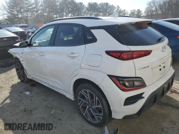 2023 Hyundai Kona N Line with VIN KM8K3CA33PU982969, listed as a Copart auction lot 41630935 with 0 mi miles and Salvage Title. Bid and sale history available at carsss.com. Image 2.