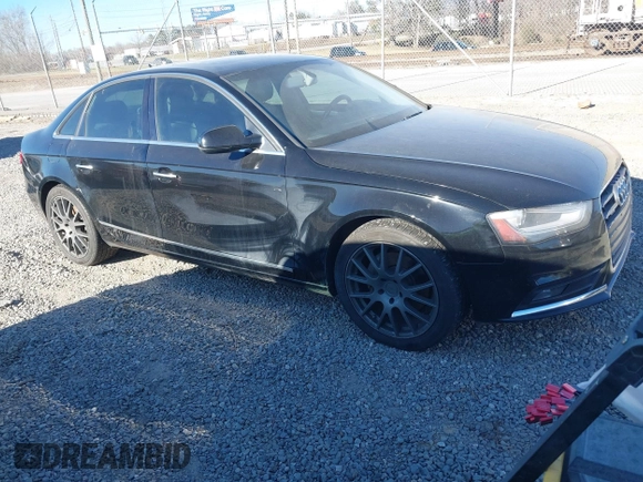 2013 Audi A4 Premium with VIN WAUDFAFL1DN042240, listed as a IAAI auction lot 41686185 with 205,410 mi miles and . Bid and sale history available at DreamBid. Image 1.