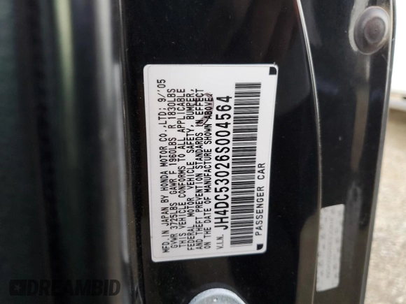2006 Acura RSX Type S z VIN JH4DC53026S004564, wystawiony jako Copart lot #87109824 z przebiegiem 169 376 mil mil oraz Szkoda całkowita • Salvage title. Historia ofert i sprzedaży dostępna na DreamBid. Obrazek 12.