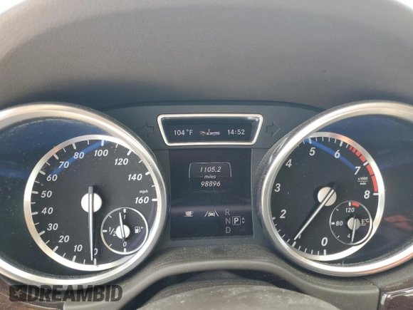 2013 Mercedes-Benz M 350 with VIN 4JGDA5JB1DA158693, listed as a Copart auction lot 60065005 with 98,896 mi miles and Salvage title. Bid and sale history available at DreamBid. Image 9.