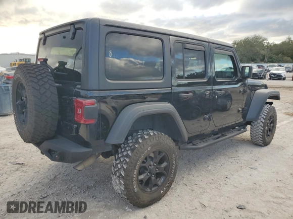 2020 Jeep Wrangler Unlimited Willys with VIN 1C4HJXDG7LW234492, listed as a Copart auction lot 85474054 with 90,897 mi miles and Non repairable. Bid and sale history available at DreamBid. Image 3.