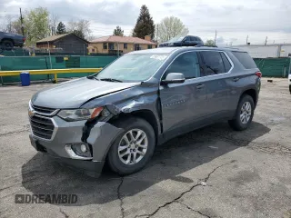 2018 Chevrolet Traverse LT Cloth z VIN 1GNERGKW9JJ170589, wystawiony jako Copart lot #55987725 z przebiegiem 125 818 mil mil oraz Szkoda całkowita • Salvage title. Historia ofert i sprzedaży dostępna na DreamBid. Obrazek 1.
