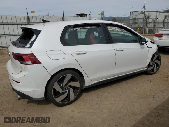 2024 Volkswagen Golf GTI S with VIN WVWGA7CD0RW124198, listed as a Copart auction lot 47222805 with 8,595 mi miles and Salvage Title. Bid and sale history available at carsss.com. Image 3.