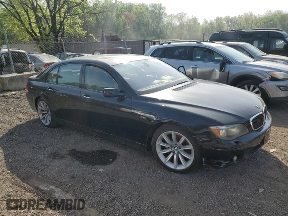 2008 BMW 7 Series 750Li with VIN WBAHN83588DT83469, listed as a Copart auction lot 53639225 with Not Provided miles and Salvage Title. Bid and sale history available at DreamBid. Image 4.