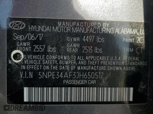 2018 Hyundai Sonata Limited with VIN 5NPE34AF3JH650517, listed as a Copart auction lot 47087485 with 169,071 mi miles and Salvage Title. Bid and sale history available at carsss.com. Image 13.