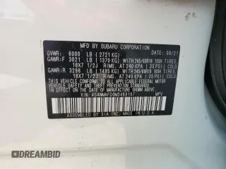 2021 Subaru Ascent Premium with VIN 4S4WMAFD0M3469197, listed as a Copart auction lot 54253415 with 51,202 mi miles and Clean title. Bid and sale history available at DreamBid. Image 12.
