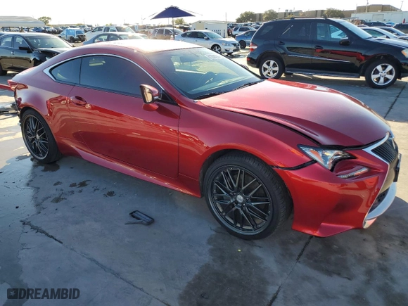 2015 Lexus RC 350 with VIN JTHSE5BC4F5001158, listed as a Copart auction lot 81338754 with 58,569 mi miles and Salvage Title. Bid and sale history available at carsss.com. Image 3.
