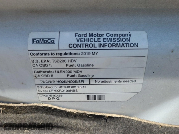 2019 Ford Transit with VIN 1FTYE1YM7KKA40830, listed as a IAAI auction lot 42715724 with 182,589 mi miles and . Bid and sale history available at DreamBid. Image 32.