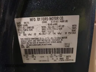 2012 Ford Escape XLT с VIN 1FMCU9DG8CKA67446, выставлен на аукционе IAAI как лот 41823936 с пробегом 105 156 миль миль и . История ставок и продаж доступна на DreamBid. Изображение 9.