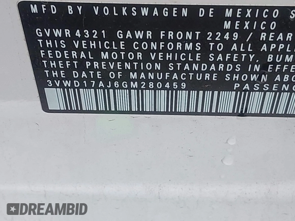 2016 Volkswagen Jetta Sport с VIN 3VWD17AJ6GM280459, выставлен на аукционе IAAI как лот 40811458 с пробегом 46 902 миль миль и . История ставок и продаж доступна на DreamBid. Изображение 18.