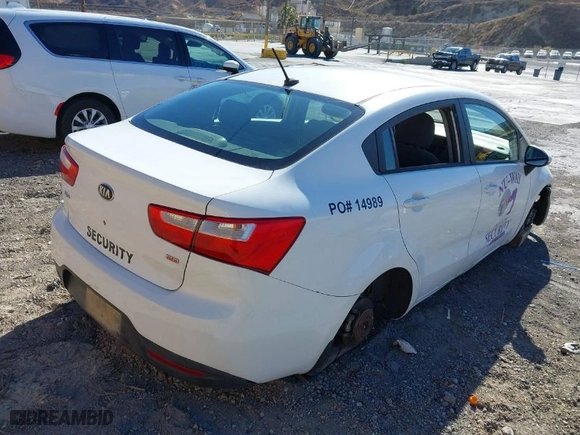 2013 Kia Rio LX with VIN KNADM4A35D6205299, listed as a IAAI auction lot 41344957 with 1 mi miles. Bid and sale history available at carsss.com. Image 4.