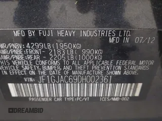 2013 Subaru Impreza Premium с VIN JF1GJAC69DH002361, выставлен на аукционе IAAI как лот 42378959 с пробегом 358 131 миль миль и . История ставок и продаж доступна на DreamBid. Изображение 9.