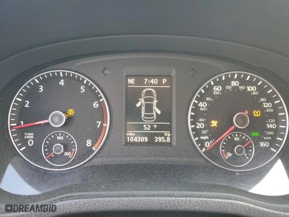 2012 Volkswagen Passat SE with VIN 1VWBH7A31CC108162, listed as a Copart auction lot 49001885 with 104,309 mi miles and Salvage Title. Bid and sale history available at carsss.com. Image 9.
