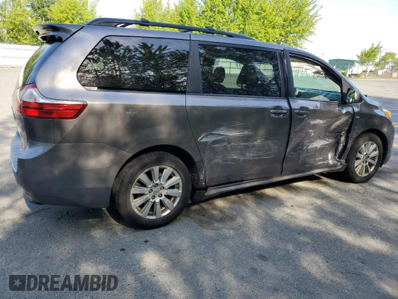 2017 Toyota Sienna XLE with VIN 5TDDZ3DC7HS176274, listed as a Copart auction lot 59899245 with 58,325 mi miles and Salvage title. Bid and sale history available at DreamBid. Image 3.