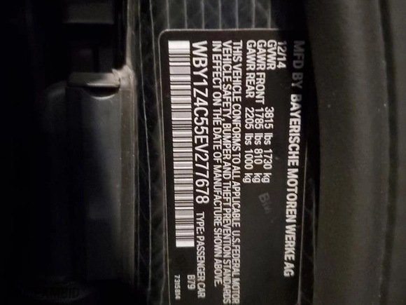 2014 BMW i3 with VIN WBY1Z4C55EV277678, listed as a Copart auction lot 88919805 with NaN miles and Salvage Title. Bid and sale history available at carsss.com. Image 12.