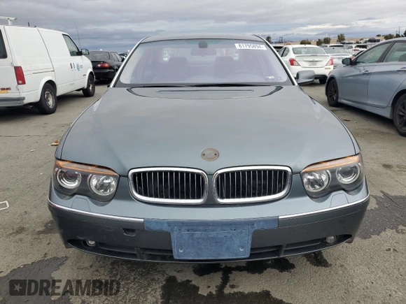 2003 BMW 7 Series 745Li with VIN WBAGN63403DR13949, listed as a Copart auction lot 81795894 with 109,828 mi miles and Salvage Title. Bid and sale history available at DreamBid. Image 5.