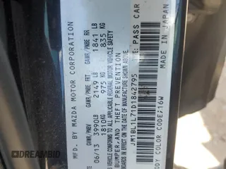 2013 Mazda 3 i Touring with VIN JM1BL1L71D1842795, listed as a Copart auction lot 47854375 with 131,672 mi miles and Salvage Title. Bid and sale history available at carsss.com. Image 14.