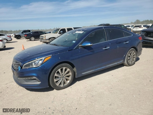 2016 Hyundai Sonata 2.4L Sport with VIN 5NPE34AF5GH298260, listed as a Copart auction lot 49676255 with 153,242 mi miles and Clean Title. Bid and sale history available at carsss.com. Image 1.