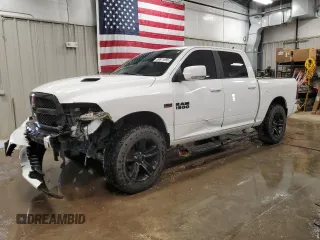 2017 Ram 1500 Sport with VIN 1C6RR7MTXHS619027, listed as a Copart auction lot 59611095 with 101,178 mi miles and Salvage title. Bid and sale history available at DreamBid. Image 1.