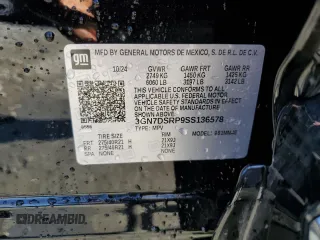 2025 Chevrolet Equinox EV RS z VIN 3GN7DSRP9SS136578, wystawiony jako Copart lot #51907495 z przebiegiem 1991 mil mil oraz Szkody całkowita. Historia ofert i sprzedaży dostępna na DreamBid. Obrazek 14.