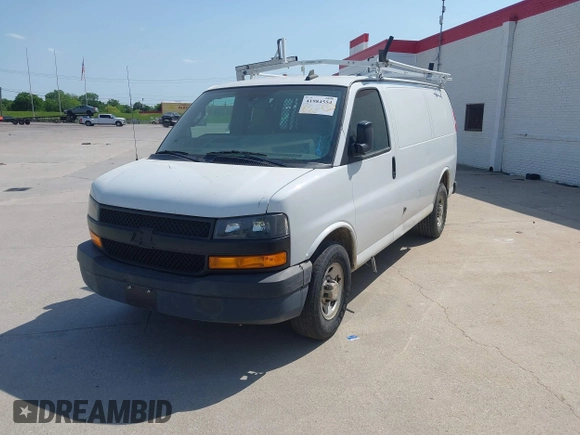 2019 Chevrolet Express Cargo Van with VIN 1GCWGAFPXK1164773, listed as a IAAI auction lot 41984554 with 87,916 mi miles. Bid and sale history available at carsss.com. Image 18.