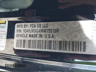 2021 Jeep Wrangler Unlimited Sport S с VIN 1C4HJXDG4MW753159, выставлен на аукционе IAAI как лот 41723515 с пробегом 86 589 миль миль и . История ставок и продаж доступна на DreamBid. Изображение 9.