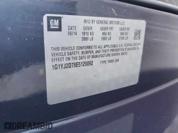 2014 Chevrolet Corvette Z51 2LT z VIN 1G1YJ2D78E5129092, wystawiony jako Copart lot #79669484 z przebiegiem 82 873 mil mil oraz Czysty tytuł • Clean title. Historia ofert i sprzedaży dostępna na DreamBid. Obrazek 12.