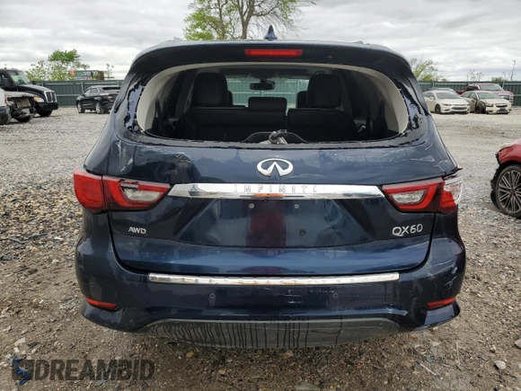 2020 Infiniti QX60 Luxe with VIN 5N1DL0MMXLC516712, listed as a Copart auction lot 53750215 with 47,062 mi miles and Salvage title. Bid and sale history available at DreamBid. Image 6.