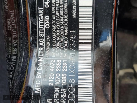 2008 Mercedes-Benz C 300 Sport with VIN WDDGF81X08F173751, listed as a Copart auction lot 57802265 with 94,433 mi miles and Salvage title. Bid and sale history available at DreamBid. Image 12.