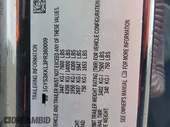 2023 Cadillac Escalade z VIN 1GYS3KKL3PR360009, wystawiony jako Copart lot #77258524 z przebiegiem 12 874 mil mil oraz Szkoda całkowita • Salvage title. Historia ofert i sprzedaży dostępna na DreamBid. Obrazek 14.