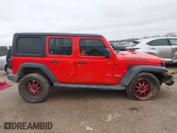 2020 Jeep Wrangler Unlimited Willys with VIN 1C4HJXDN8LW213889, listed as a IAAI auction lot 41561034 with 97,489 mi miles and . Bid and sale history available at DreamBid. Image 14.