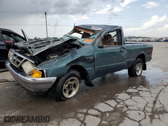 1997 Ford Ranger XLT with VIN 1FTCR10XXVUA97875, listed as a Copart auction lot 65848514 with 0 mi miles and Non Repairable. Bid and sale history available at carsss.com. Image 1.