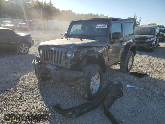 2017 Jeep Wrangler Willys Wheeler with VIN 1C4AJWAG6HL521623, listed as a Copart auction lot 61373722 with Not Provided miles and Salvage Title. Bid and sale history available at DreamBid. Image 2.