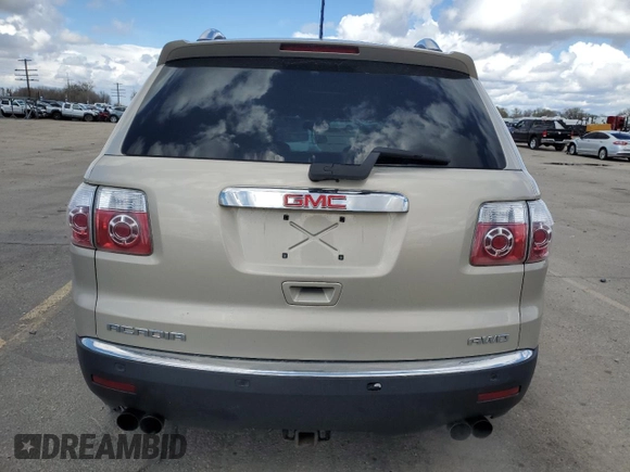 2008 GMC Acadia SLT2 with VIN 1GKEV33738J187391, listed as a Copart auction lot 50965175 with Not Provided miles and Salvage Title. Bid and sale history available at DreamBid. Image 6.