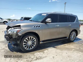 2017 Infiniti QX80 z VIN JN8AZ2NF2H9643142, wystawiony jako Copart lot #57792015 z przebiegiem 143 963 mil mil oraz Szkoda całkowita • Salvage title. Historia ofert i sprzedaży dostępna na DreamBid. Obrazek 1.