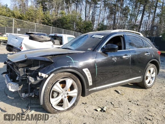 2010 Infiniti FX with VIN JN8AS1MW1AM856800, listed as a Copart auction lot 48425245 with 154,305 mi miles and Salvage Title. Bid and sale history available at carsss.com. Image 1.