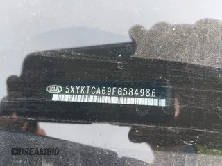 2015 Kia Sorento LX with VIN 5XYKTCA69FG584986, listed as a IAAI auction lot 41994391 with 118,760 mi miles. Bid and sale history available at carsss.com. Image 9.