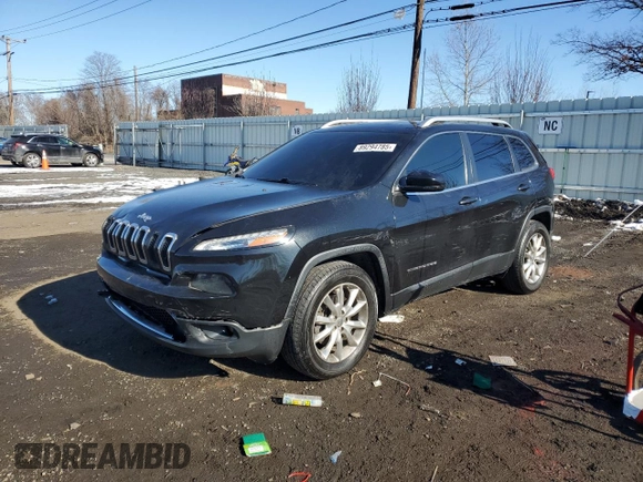 2015 Jeep Cherokee Limited with VIN 1C4PJMDB2FW768924, listed as a Copart auction lot 89294785 with 168,422 mi miles and Salvage Title. Bid and sale history available at carsss.com. Image 1.
