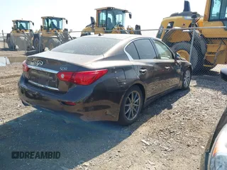 2014 Infiniti Q50 Hybrid Premium with VIN JN1AV7AP7EM691329, listed as a IAAI auction lot 41858913 with 144,688 mi miles and . Bid and sale history available at DreamBid. Image 4.