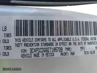 2014 Dodge Journey Limited with VIN 3C4PDCDG6ET105728, listed as a IAAI auction lot 41859746 with 184,335 mi miles. Bid and sale history available at carsss.com. Image 9.