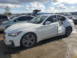 2018 Infiniti Q50 3.0t LUXE with VIN JN1EV7AP3JM365281, listed as a Copart auction lot 49088665 with 98,038 mi miles and Salvage Title. Bid and sale history available at carsss.com. Image 1.
