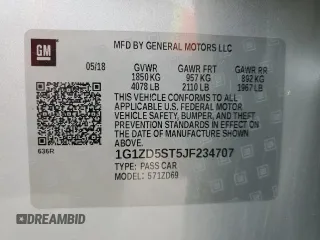 2018 Chevrolet Malibu LT with VIN 1G1ZD5ST5JF234707, listed as a Copart auction lot 52629655 with 47,322 mi miles and Clean title. Bid and sale history available at DreamBid. Image 12.