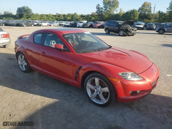 2004 Mazda RX-8 with VIN JM1FE173240134256, listed as a Copart auction lot 74485554 with 126,992 mi miles and Clean Title. Bid and sale history available at carsss.com. Image 4.