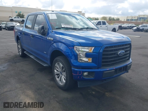 2017 Ford F-150 XL with VIN 1FTEW1EP0HKE52305, listed as a IAAI auction lot 41909730 with 107,277 mi miles. Bid and sale history available at carsss.com. Image 1.