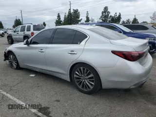 2019 Infiniti Q50 Luxe with VIN JN1EV7AP5KM519698, listed as a Copart auction lot 53374145 with 80,202 mi miles and Salvage title. Bid and sale history available at DreamBid. Image 2.