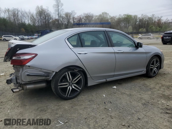 2017 Honda Accord Sedan Sport with VIN 1HGCR2F5XHA070758, listed as a Copart auction lot 51325635 with 43,465 mi miles and Salvage Title. Bid and sale history available at carsss.com. Image 3.