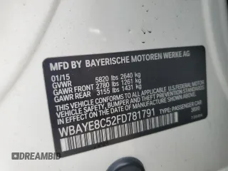 2015 BMW 7 Series 750Li z VIN WBAYE8C52FD781791, wystawiony jako Copart lot #49504935 z przebiegiem 103 171 mil mil oraz Szkoda całkowita • Salvage title. Historia ofert i sprzedaży dostępna na DreamBid. Obrazek 12.
